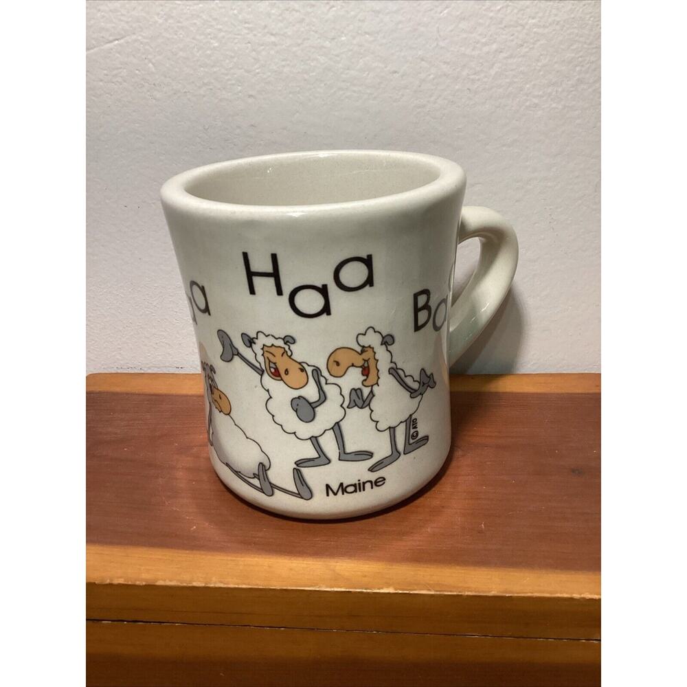SOLD Baa Haa Baa Sheep Bar Harbor Maine Souvenir Mug Diner Style Stoneware